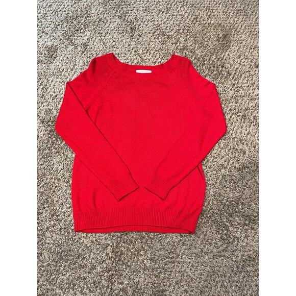 Forever 21 Red Longsleeve wideneck Sweater Women Size Medium - Picture 1 of 3